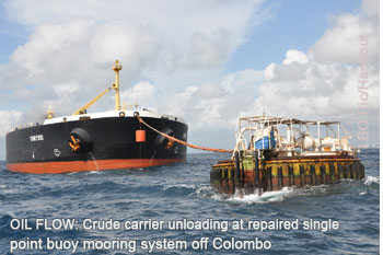 Crude carrier  
unloading at SPBM off Colombo  - Lanka Business Online