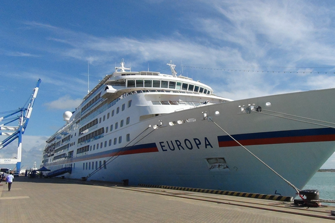 luxury passenger vessel Europa calls Port of Hambantota