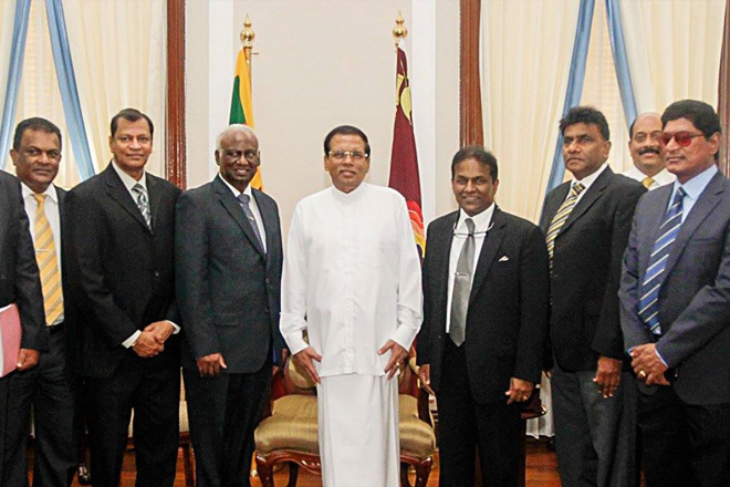 Newly elected officers of Sri Lanka Cricket calls on President
