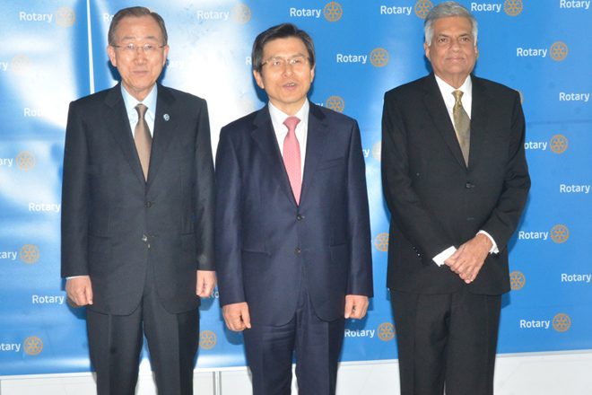Sri Lanka’s PM meets S. Korea PM and UN Sec. Gen. at Rotary conference