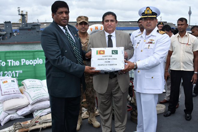 Pakistan naval ship arrives in Sri Lanka with relief goods