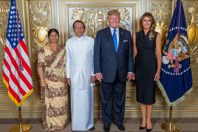 Sri Lanka President, First Lady meets US counterparts Trump and Melania