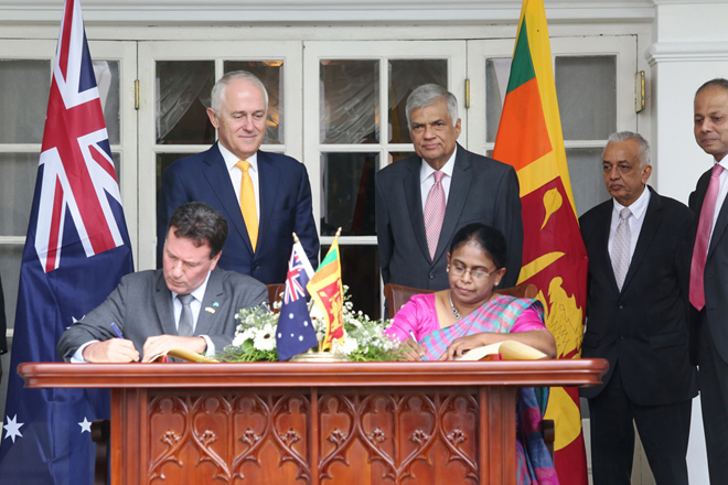 Australia, Sri Lanka sign framework agreement for trade & investment