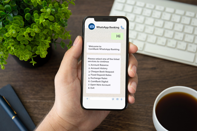 ComBank launches Sri Lanka's first 'WhatsApp Banking' facility – Lanka Business Online - Vimarsana News