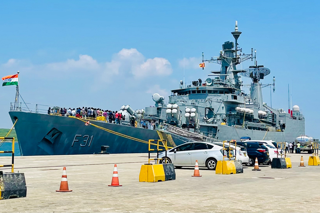 Indian naval vessels visit Hambantota International Port