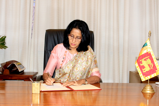 New Foreign Secretary Aruni Wijewardane assumes duties