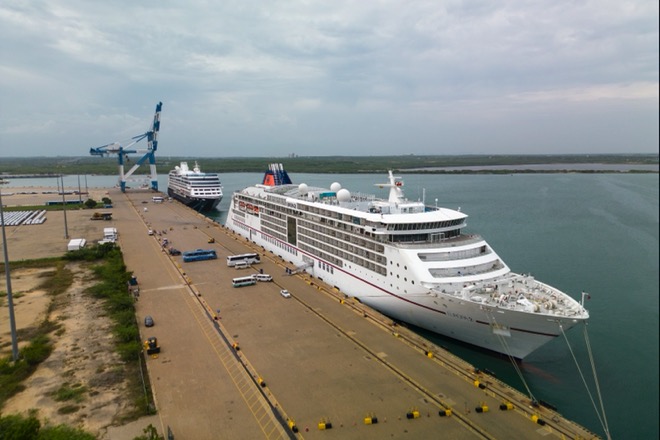 Two Cruise Ships at Hambantota International Port