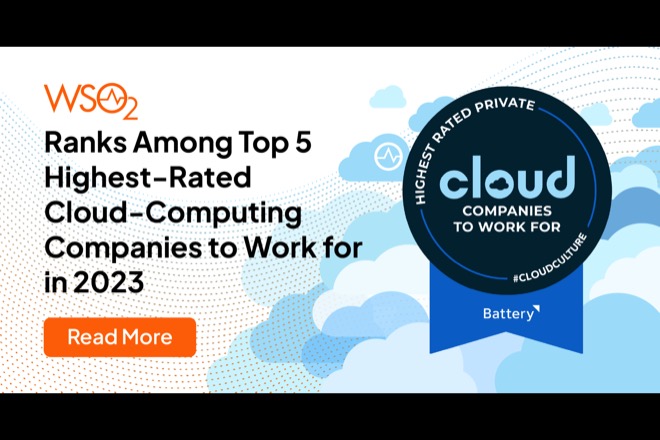 WSO2 Ranked No. 5 In ‘Highest-Rated Cloud-Computing Companies to Work For’ List