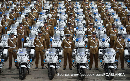 Sri Lanka police Yamaha motorcycles